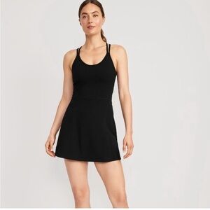 Old Navy Black PowerChill Sleeveless Strappy Shelf-Bra Dress